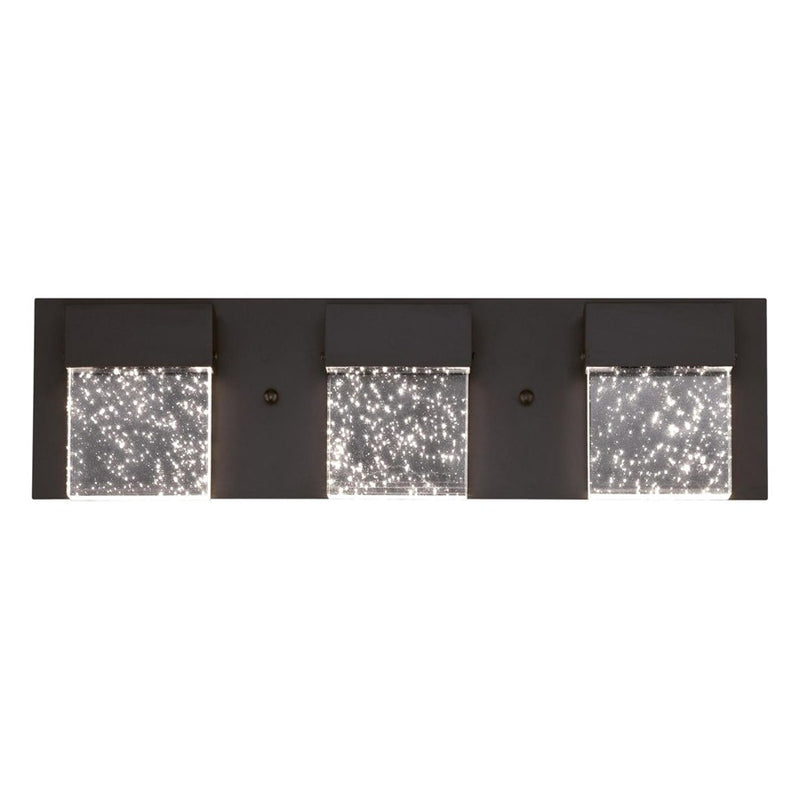 Westinghouse Cava Ii 3 Light Wall Light, Matte Black/Bubble Glass - 6372600