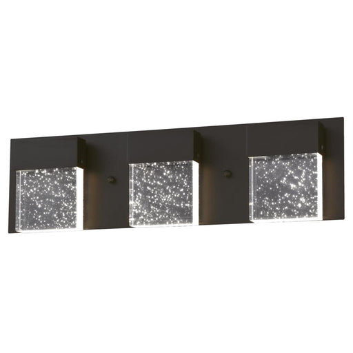 Westinghouse Cava Ii 3 Light Wall Light, Matte Black/Bubble Glass