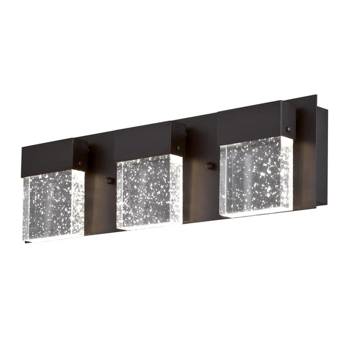 Westinghouse Cava Ii 3 Light Wall Light, Matte Black/Bubble Glass
