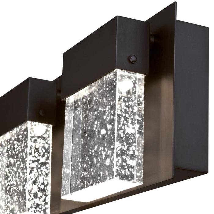 Westinghouse Cava Ii 3 Light Wall Light, Matte Black/Bubble Glass