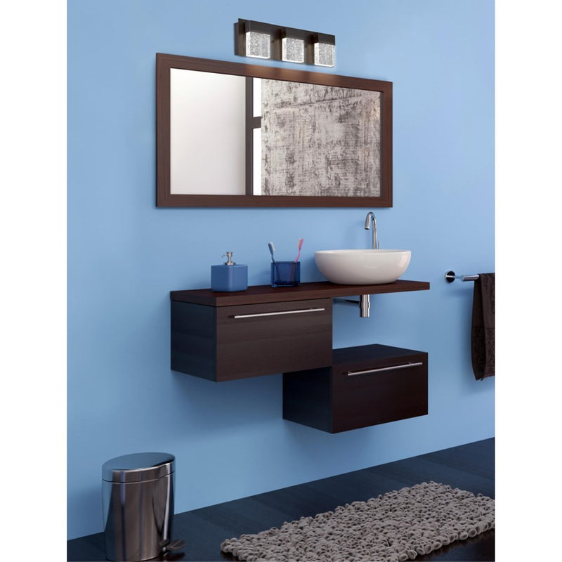 Westinghouse Cava Ii 3 Light Wall Light, Matte Black/Bubble Glass