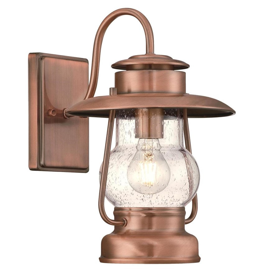 Westinghouse Santa Fe 1 Light Wall Light, Washed Copper/Clear Seeded - 6373100
