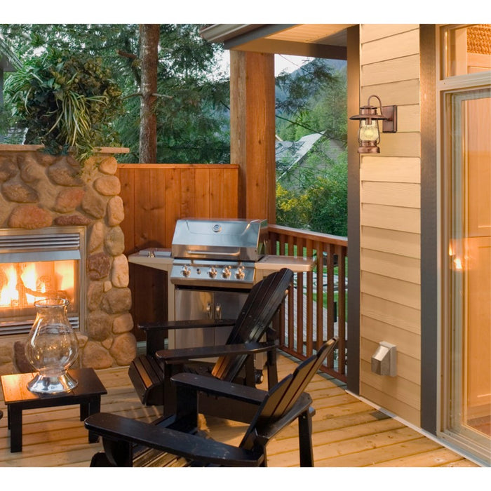 Westinghouse Santa Fe 1 Light Wall Light, Washed Copper/Clear Seeded