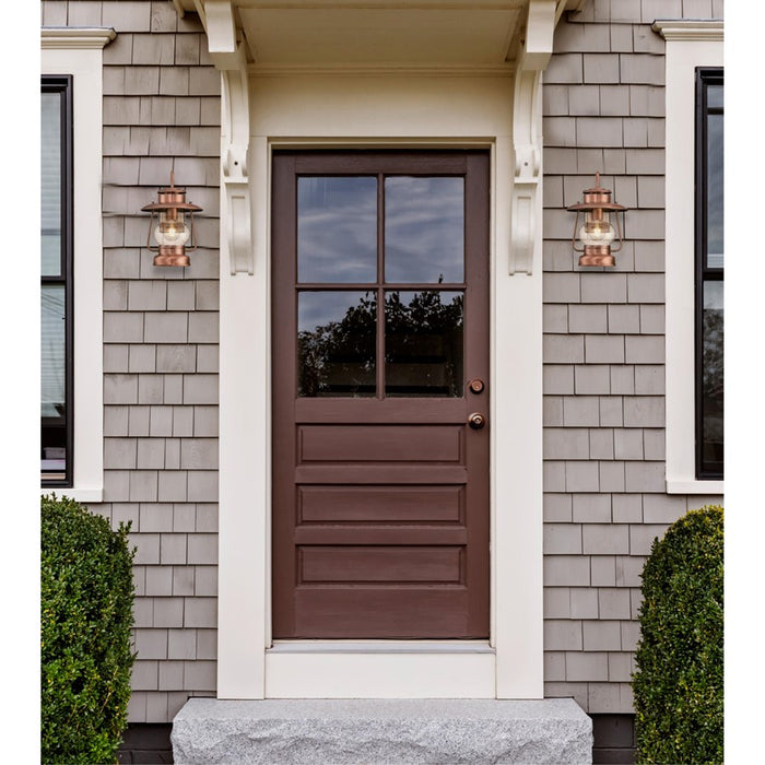 Westinghouse Santa Fe 1 Light Wall Light, Washed Copper/Clear Seeded