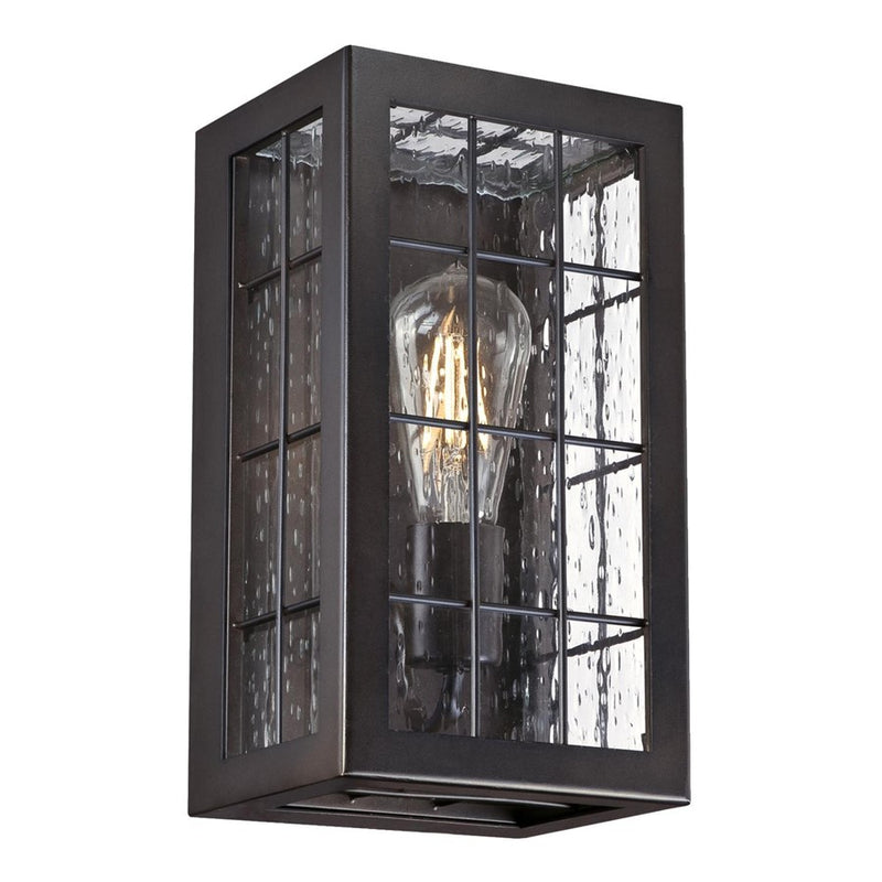 Westinghouse Wrightsville 11in 1-Light Outdoor Sconce | Vintage Oil Rubbed Bronze and Clear Raindrop Glass | Entryway & Porch | Model 6580100