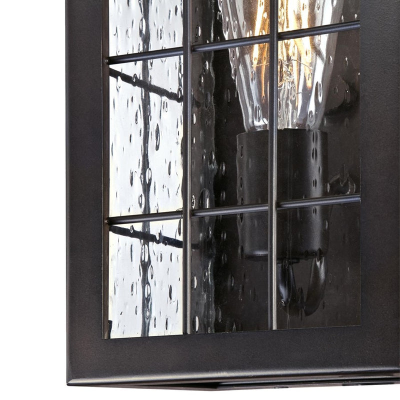 Westinghouse Wrightsville 11in 1-Light Outdoor Sconce | Vintage Oil Rubbed Bronze and Clear Raindrop Glass | Entryway & Porch | Model 6580100