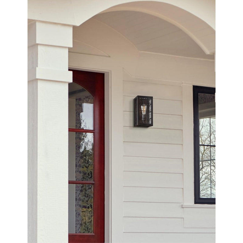 Westinghouse Wrightsville 11in 1-Light Outdoor Sconce | Vintage Oil Rubbed Bronze and Clear Raindrop Glass | Entryway & Porch | Model 6580100