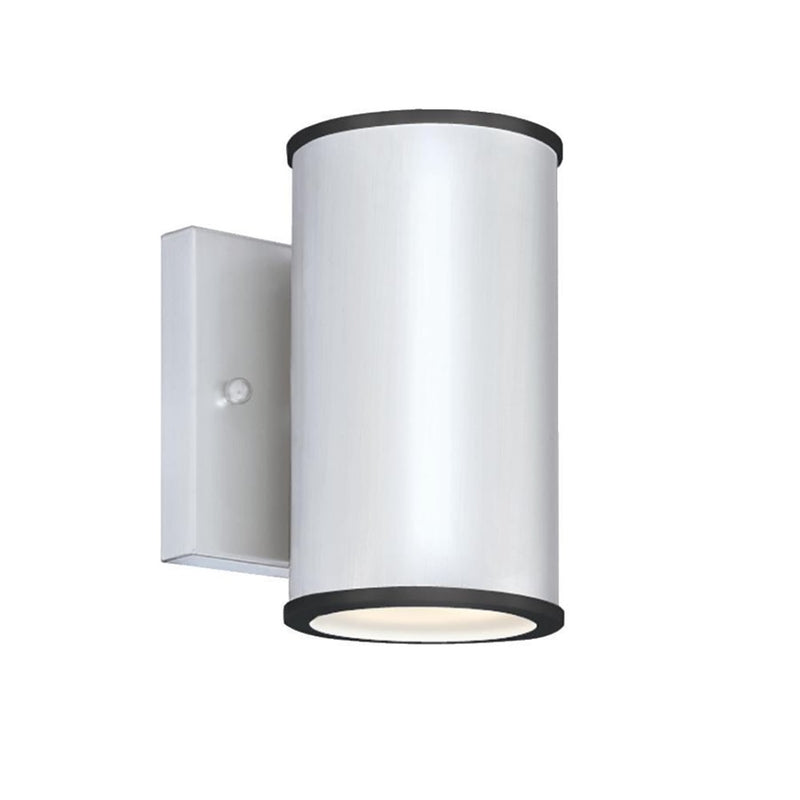 Westinghouse Mayslick 7in 1-Light Outdoor Sconce | Contemporary Nickel Luster and Frosted Glass | Entryway & Deck | 5 x 5 x 7 in | Model 6580700