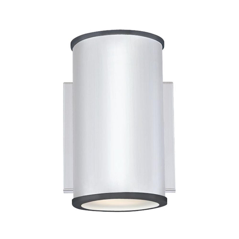 Westinghouse Mayslick 7in 1-Light Outdoor Sconce | Contemporary Nickel Luster and Frosted Glass | Entryway & Deck | 5 x 5 x 7 in | Model 6580700