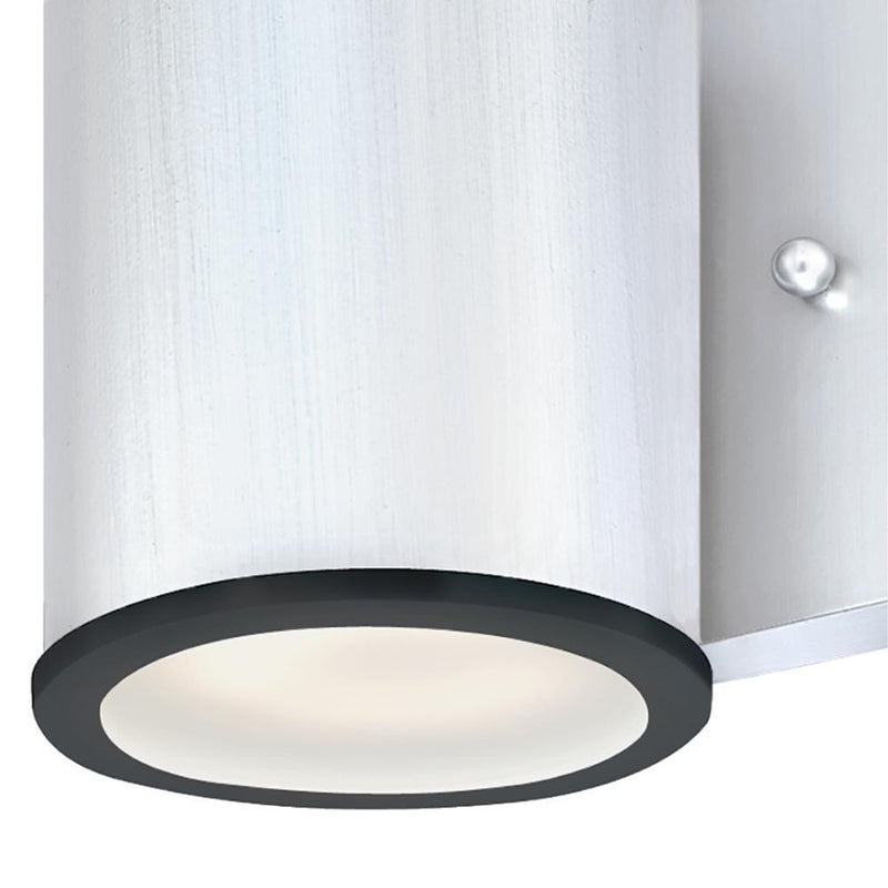 Westinghouse Mayslick 7in 1-Light Outdoor Sconce | Contemporary Nickel Luster and Frosted Glass | Entryway & Deck | 5 x 5 x 7 in | Model 6580700