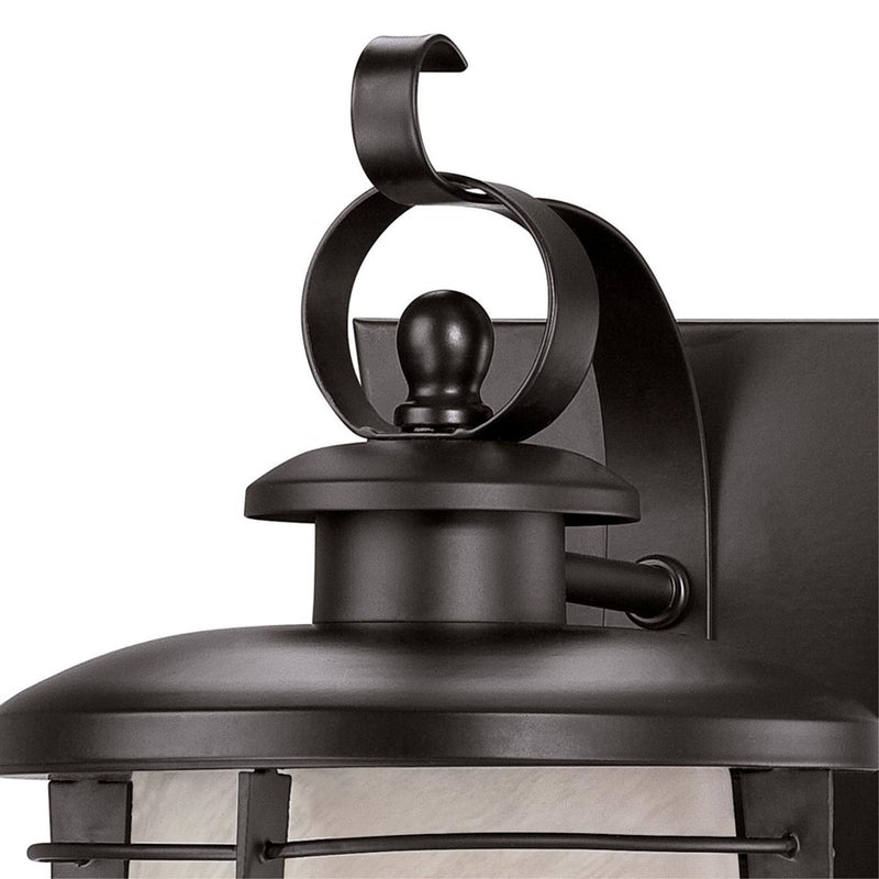 Westinghouse Senecaville 13in 1-Light Outdoor Sconce | Transitional Weathered Bronze and Alabaster Glass | Entryway & Garage | Model 6674100