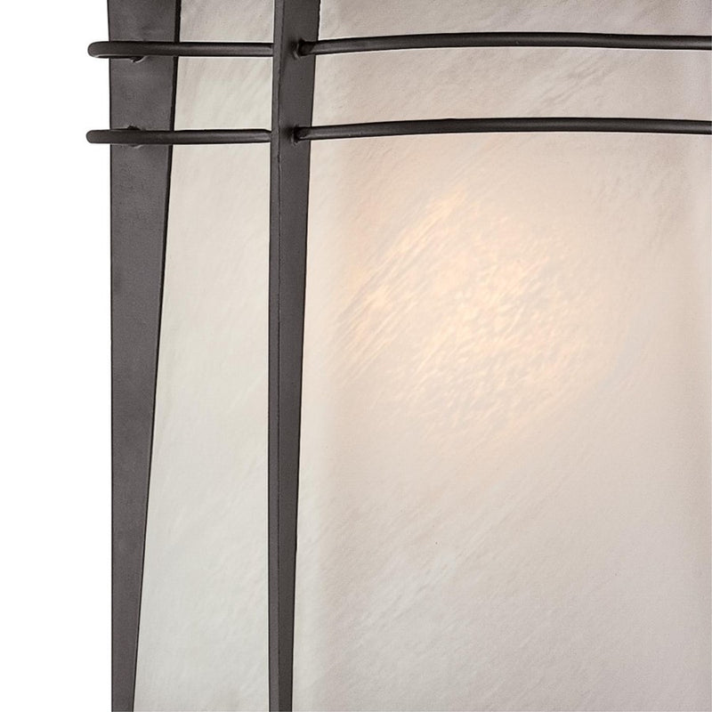 Westinghouse Senecaville 13in 1-Light Outdoor Sconce | Transitional Weathered Bronze and Alabaster Glass | Entryway & Garage | Model 6674100