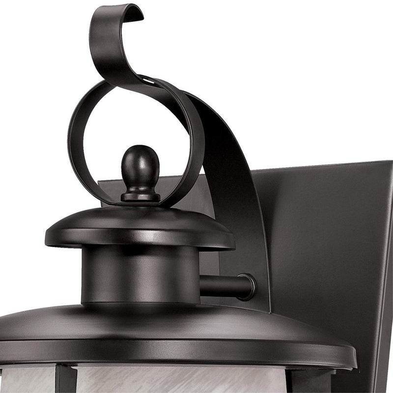 Westinghouse Senecaville 16in 1-Light Outdoor Sconce | Transitional Weathered Bronze and Alabaster Glass | Entryway & Garage | Model 6674200