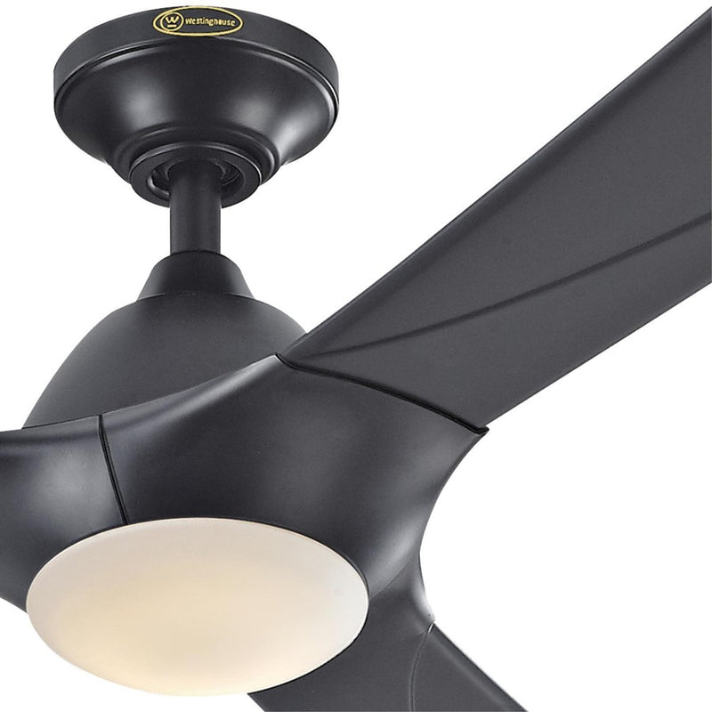 Westinghouse Techno II 72in 3-Blade Ceiling Fan with Light | Contemporary Black and Opal Frosted Glass | Living Room & Great Room | Model 7204200
