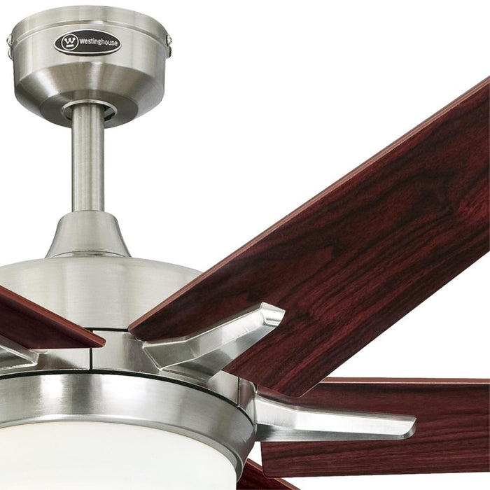 Westinghouse Cayuga 6Bld 60" Ceiling Fan, LED Light Kit, Nickel/Rosewood