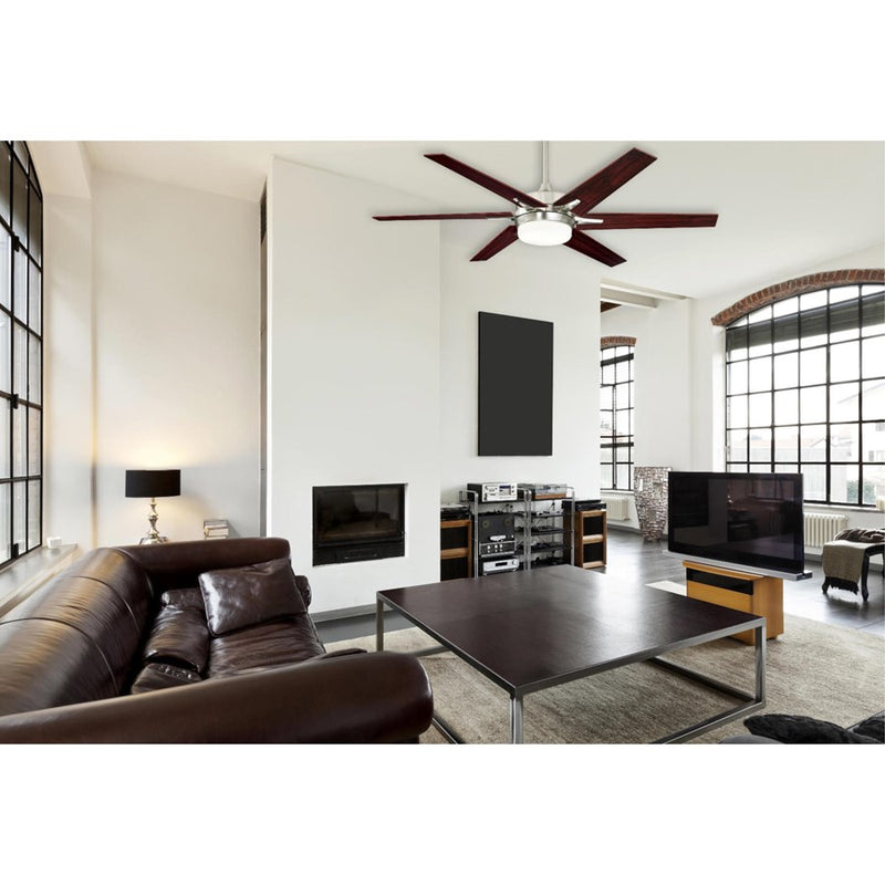 Westinghouse Cayuga 6Bld 60" Ceiling Fan, LED Light Kit, Nickel/Rosewood
