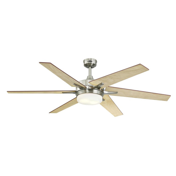 Westinghouse Cayuga 6Bld 60" Ceiling Fan, LED Light Kit, Nickel/Rosewood