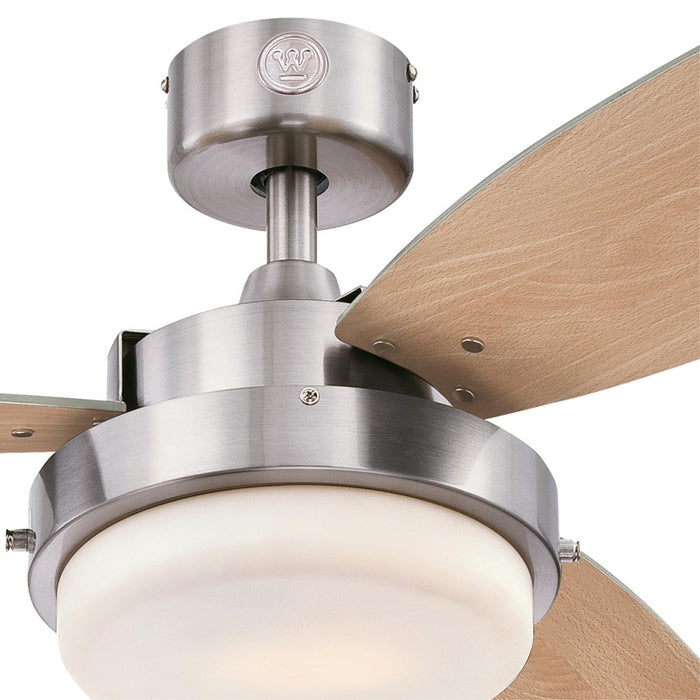 Westinghouse Alloy Led 3Bld 52" Ceiling Fan, LED Light Kit, Nickel/Beech