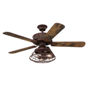 Westinghouse Barnett 5Bld 48" Fan, LED Light Kit/Cage, Barn/Hickory - 7220500