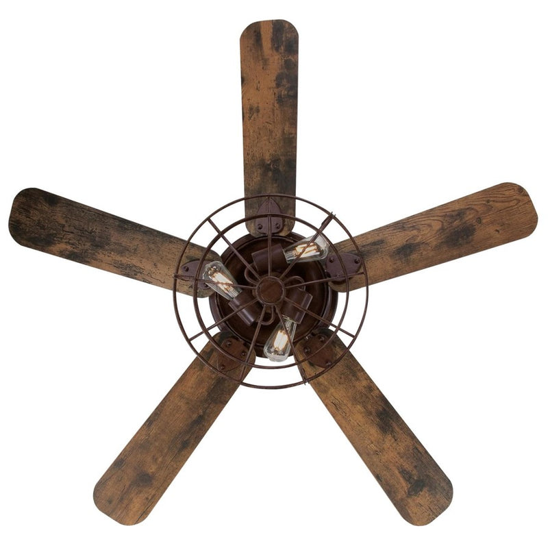 Westinghouse Barnett 5Bld 48" Fan, LED Light Kit/Cage, Barn/Hickory