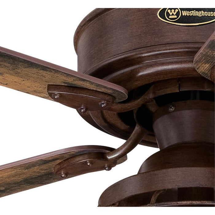 Westinghouse Barnett 5Bld 48" Fan, LED Light Kit/Cage, Barn/Hickory