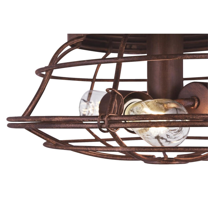 Westinghouse Barnett 48in 5-Blade LED Ceiling Fan | Vintage Barnwood and Cage Shade | Living Room & Bedroom | 48 x 48 x 21.26 in | Model 7220500