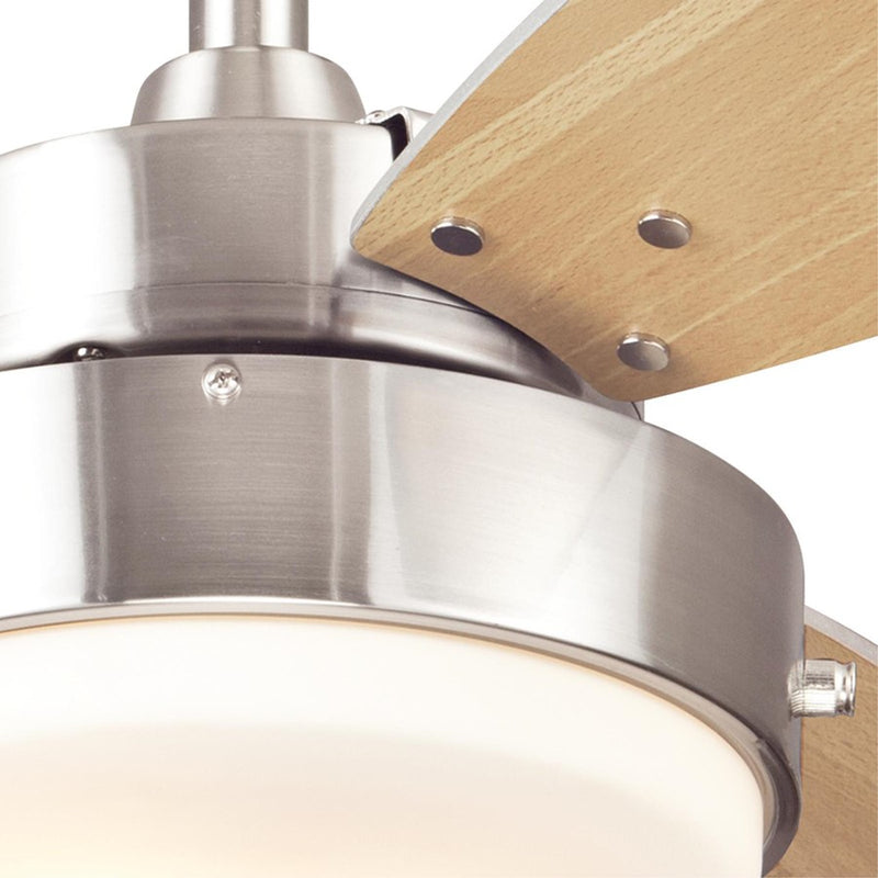 Westinghouse Alloy 3Bld 42" Ceiling Fan, LED Light, Nickel/Beech