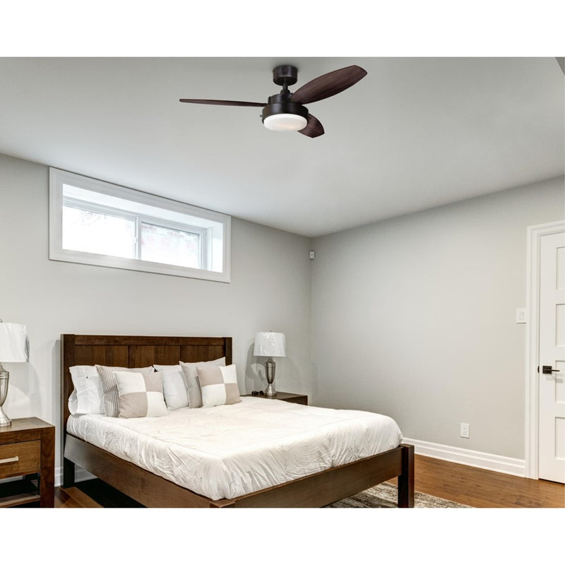Westinghouse Alloy 3Bld 42" Ceiling Fan, LED Light, Bronze/Walnut