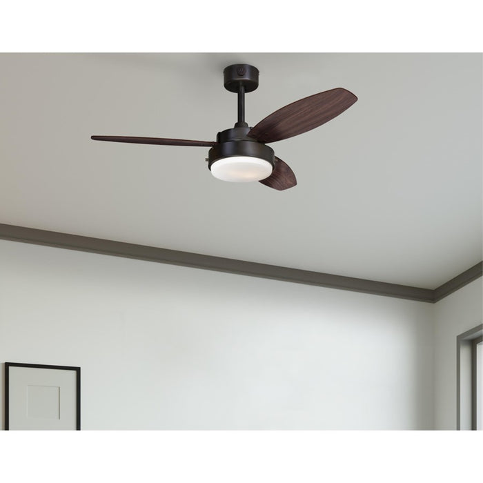 Westinghouse Alloy 3Bld 42" Ceiling Fan, LED Light, Bronze/Walnut