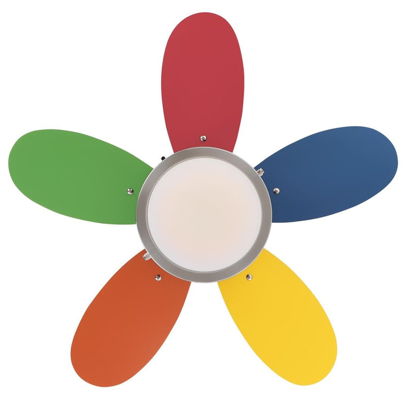 Westinghouse Roundabout 5Bld 30" Ceiling Fan, LED, Nickel/Multi-Color