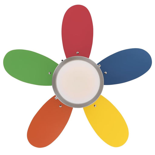 Westinghouse Roundabout 5Bld 30" Ceiling Fan, LED, Nickel/Multi-Color