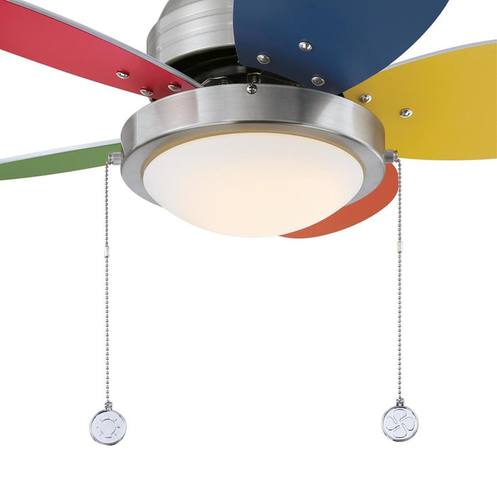 Westinghouse Roundabout 5Bld 30" Ceiling Fan, LED, Nickel/Multi-Color