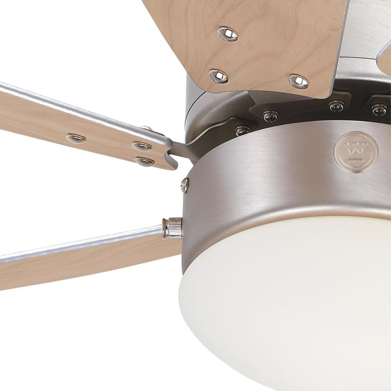 Westinghouse Turbo Swirl 6Bld 30" Fan, LED Light, Aluminum/Light Maple