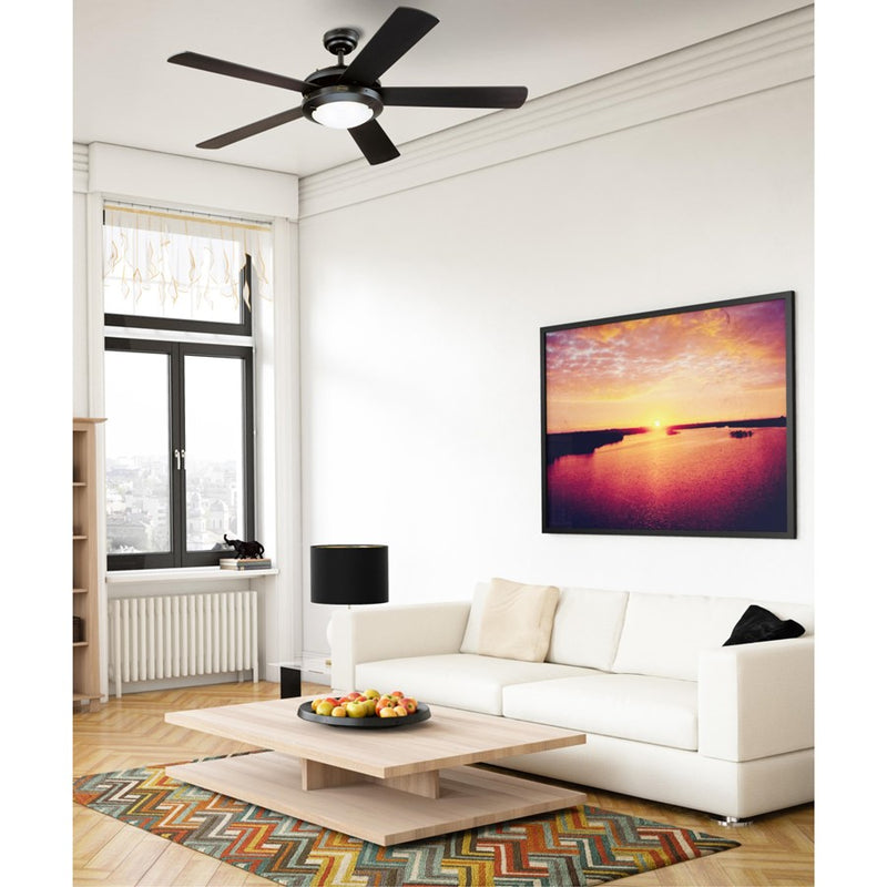 Westinghouse Comet 5Bld 52" Ceiling Fan, LED Light, Black/Black