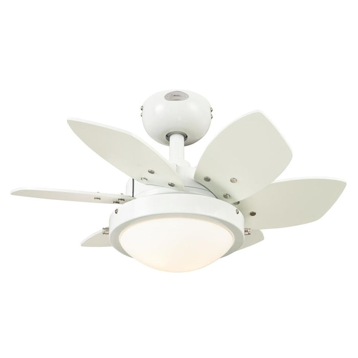 Westinghouse Quince 6 Blade 24" Ceiling Fan, LED Light, White/White - 7224700