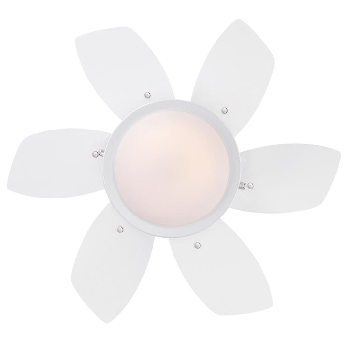 Westinghouse Quince 6 Blade 24" Ceiling Fan, LED Light, White/White
