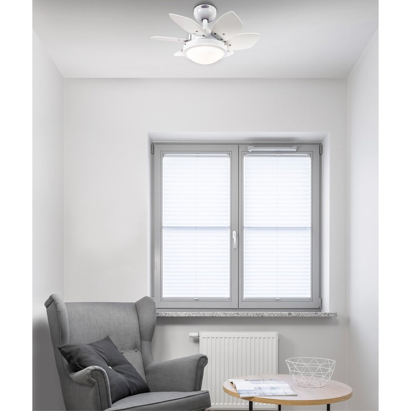 Westinghouse Quince 6 Blade 24" Ceiling Fan, LED Light, White/White