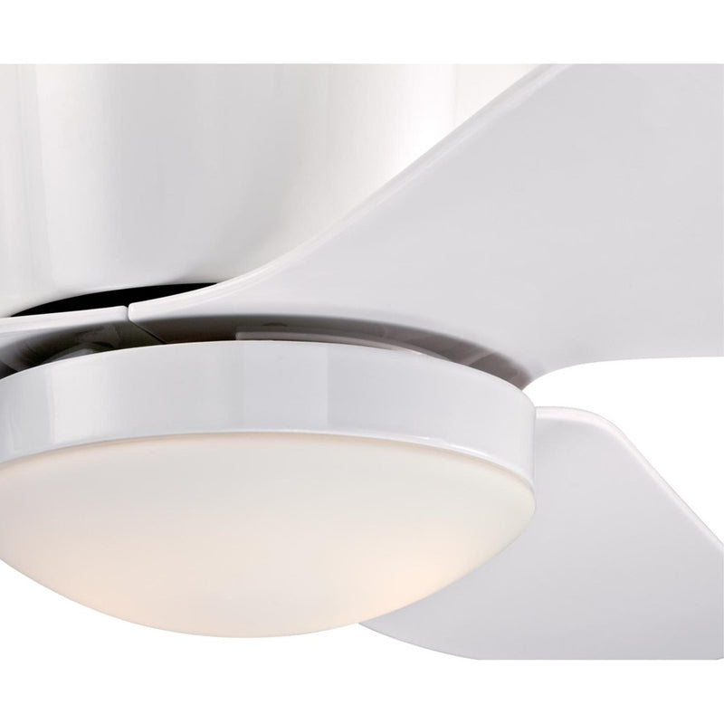 Westinghouse Carla 46in 3-Blade Ceiling Fan | Contemporary White and Opal Frosted Glass | Bedroom & Living Room | 1190 Lumens, 3000K | Model 7225100