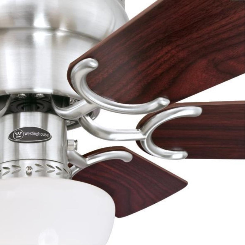Westinghouse Petite 6Bld 30" Ceiling Fan, LED Light, Nickel/Rosewood