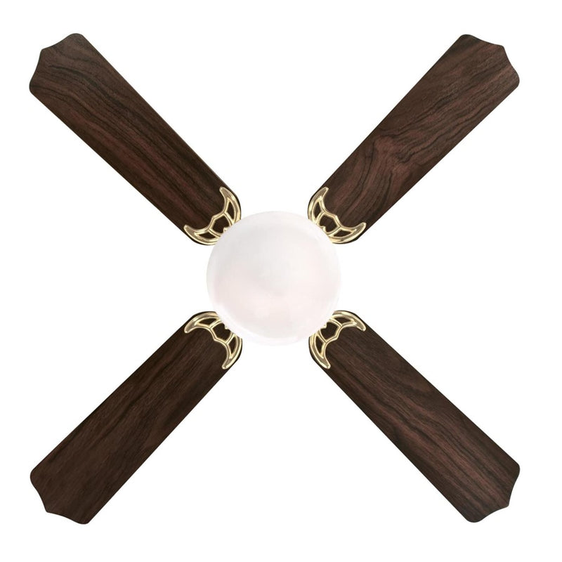 Westinghouse Casanova Supreme 42in 4-Blade Ceiling Fan | Traditional Polished Brass and Opal Glass | Small Living Room & Bedroom | Model 7231000