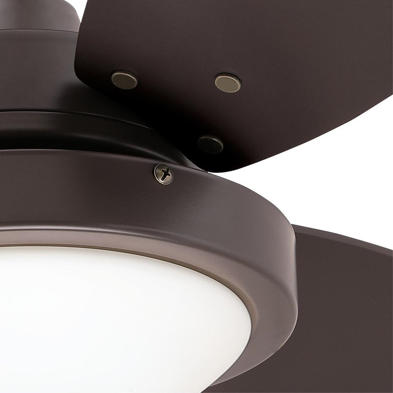 Westinghouse Wengue 30in 3-Blade LED Ceiling Fan | Contemporary Espresso and Dark Cherry MDF Blades | Small Bedroom & Office | Model 7233000