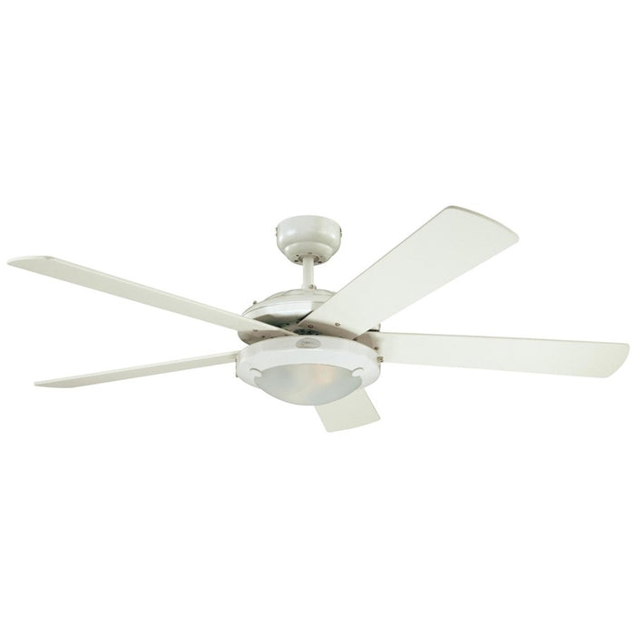 Westinghouse Comet 5 Blade 52" Ceiling Fan, LED Light, White/White - 7233600