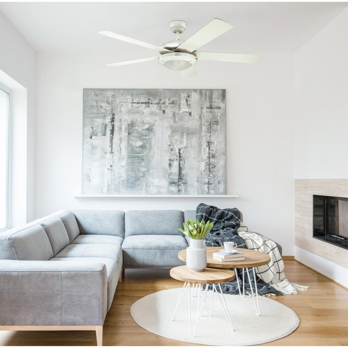 Westinghouse Comet 5 Blade 52" Ceiling Fan, LED Light, White/White