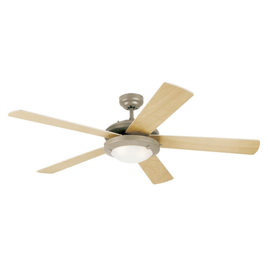 Westinghouse Comet 5Bld 52" Ceiling Fan, LED Light, Pewter/Light Maple - 7234100
