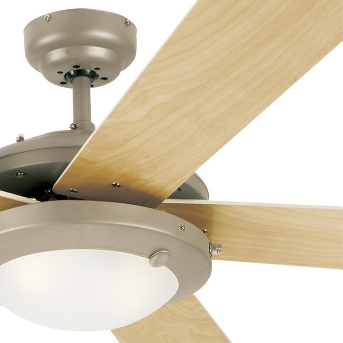 Westinghouse Comet 5Bld 52" Ceiling Fan, LED Light, Pewter/Light Maple