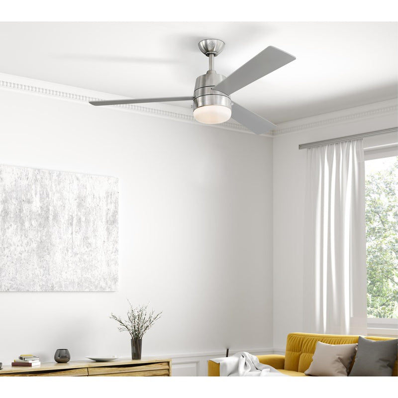 Westinghouse Brinley 3Bld 52" Ceiling Fan, LED Light, Nickel/Silver