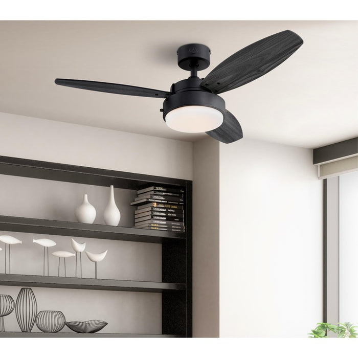 Westinghouse Alloy 3Bld 42" Ceiling Fan, LED Light, Black/Charcoal