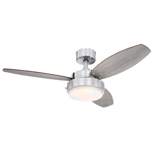 Westinghouse Alloy 3Bld 42" Ceiling Fan, LED Light, NK/Oak - 7305100