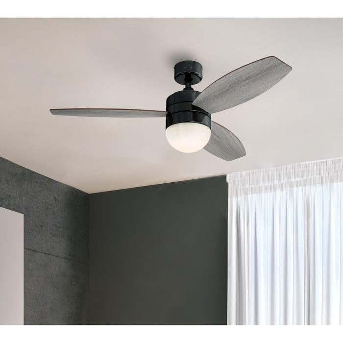 Westinghouse Drake 3Bld 48" Ceiling Fan, LED Light, Gun Metal/Oak