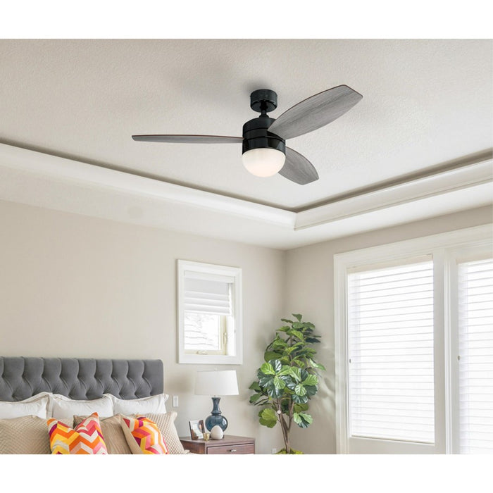 Westinghouse Drake 3Bld 48" Ceiling Fan, LED Light, Gun Metal/Oak